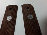 COLT 1911 ORIGINAL WOOD GRIPS W/SILVER INSIGNIA NOS - 2 of 3