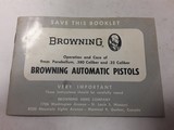 BROWNING AUTOMATIC PISTOLS BOOKLET, MANUAL DATED 2-68 - 1 of 3