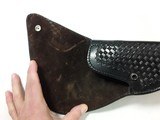 BIANCHI #16 LINED FLAP HOLSTER FOR S&W K-FRAME 4" BASKET WEAVE - 5 of 6