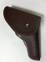 LAWRENCE FLAP HOLSTER CHAMOIS LINED BASKET WEAVE FOR S&W K-FRAME 4" - 1 of 9
