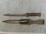 K98 Bayonet cof 44 with Frog & Matching Scabbard - 1 of 7