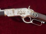 Winchester Model 1866 Nickel Factory Engraved Saddle Ring Carbine SRC 44RF with Letter - 3 of 15