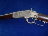 Winchester Model 1873 Nickel Factory Engraved Saddle Ring Carbine SRC with Letter - 3 of 15