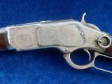 Winchester Model 1873 Nickel Factory Engraved Saddle Ring Carbine SRC with Letter - 8 of 15