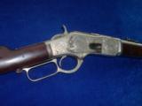 Winchester Model 1873 Nickel Factory Engraved Saddle Ring Carbine SRC with Letter - 6 of 15