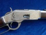 Winchester Model 1873 Nickel Factory Engraved Saddle Ring Carbine SRC with Letter - 6 of 15