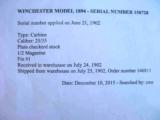 Winchester Model 1894 Deluxe Saddle Ring Carbine SRC 25/35 WCF with Factory Letter- 15 of 15