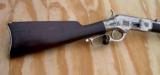Winchester Model 1866 Nickel Factory Engraved Saddle Ring Carbine with Factory Letter - 5 of 15