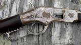 Winchester Model 1866 Nickel Factory Engraved Saddle Ring Carbine with Factory Letter - 14 of 15