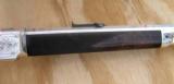 Winchester 1873 2nd Model Deluxe Factory Silver Plated & Engraved Rifle with Letter - 9 of 15
