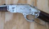 Winchester Early 2nd Model 1873 Full Nickel Saddle Ring Carbine SRC with Fancy Stock - 3 of 15