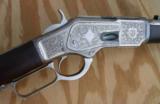 Winchester Early Model 1873 Factory Engraved Full Nickel Saddle Ring Carbine SRCwith Letter - 7 of 15
