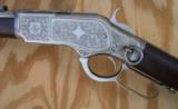 Winchester Early Model 1873 Factory Engraved Full Nickel Saddle Ring Carbine SRCwith Letter - 3 of 15