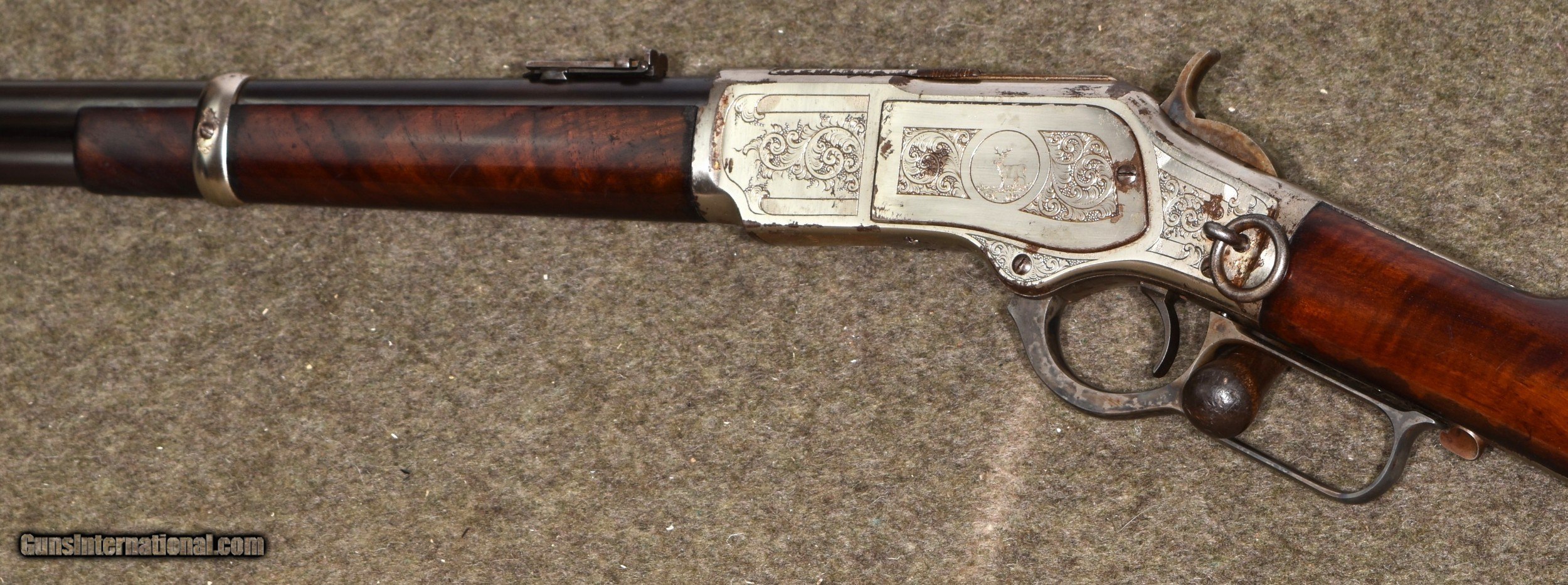 Engraved Winchester Lever Action Rifle, USA 1873 - Irongate Armory