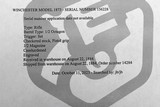 Winchester Model 1873 Deluxe Factory Engraved Rifle with Letter - 20 of 20