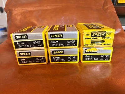Various .243 / 6mm Bullets -- Barnes, Sierra, Speer, Berger, Bart's -- Solids, Spire Points, HPBT, FMJ - Image 4 of 5
