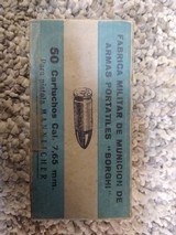 7.65 7.63 Mannlicher 1901/1905 pistol ammo 50 rds in original box - 1 of 3