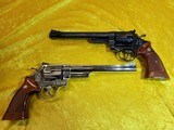 Gorgeous S&W Model 57 (No Dash) Revolvers in 41 Magnum, 8-3/8" Barrels. One High Polish Blue, One Shiny Nickel. - 10 of 12