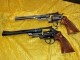 Gorgeous S&W Model 57 (No Dash) Revolvers in 41 Magnum, 8-3/8" Barrels. One High Polish Blue, One Shiny Nickel. - 4 of 12