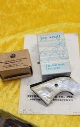 As New in Box Ruger 3-Screw Single Six 22 LR and 22 Mag Cylinders (Circa 1966) Plus Pearl Jay Scott Grips - Looks Unfired - 7 of 14