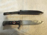 Hitler Youth Knife and Metal Scabbard, Artur Schuttelhofer, Solingen Steel - 2 of 14
