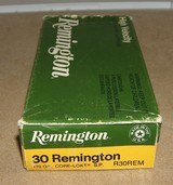 REMINGTON 20 round Box of Factory 30 Remington Ammo. - 1 of 3