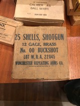 Winchester WWII era Brass 00 Buckshot for Trench Shotgun - 1 of 2