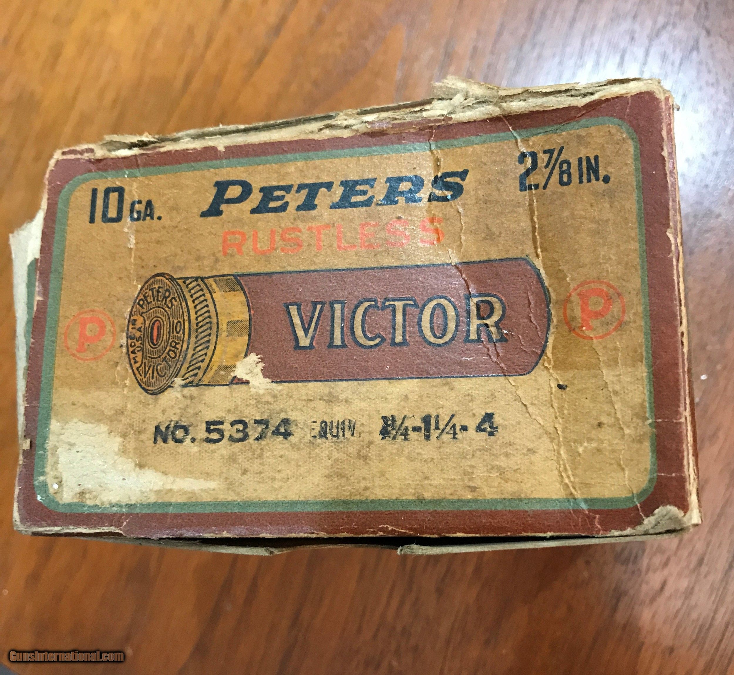 Peters Victor 10 ga shotgun shells - vintage partial box