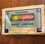 Federal Hi-Power Shot Shells - Vintage 16 ga full box - 2 of 2