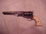 Fine Colt 1851 Navy Revolver, Scene, Ivory Grips, Blue, Case - 5 of 5