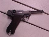WWII German Luger, Made by DWM, SN 15xx, 9 mm, Blue, Fine Checkered Wood Grips, Exc. Bore - 2 of 3