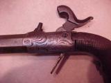 Fine Quality Belgian Single Shot Percussion , Engraved, Silver Inlays, ,Boot Pistol - 4 of 7