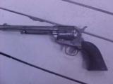 Fine Colt Single Action Army, Etched Panel, First Gen., Nicke;ed, Eagle Grips, Fine Bore - 1 of 5