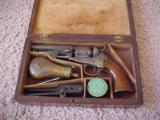 Fine Cased Set, 1849 Colt Pocket Model, Colt Case, All Accessories, Fine Gun, 4"x.31 Cal., Scene, Blue, Silver - 2 of 8