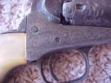 Fine Colt London 1849 Pocket Model, Pearl Grips and Engraved, Blued, Scene, V.Good Bore - 3 of 7