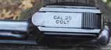 COLT - 1908 VESTPOCKET - .25 CAL SEMI AUTO - WT. 14 OZS. - BLUE 99.9 - BLACK GRIPS - - 3 of 5