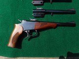 THOMPSON CENTER CONTENDER - SINGLE SHOT PISTOL -THREE OCTOGON BARRELS - 9 7/8