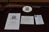 ENGRAVED COOPER 57M 22LR WITH CHECKERED BOLT/ TALLEY BASES BOX, CORRECT END LABEL, QUALITY CONDITION - 14 of 15