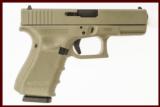 GLOCK 19 GEN4 GREEN 9MM USED GUN INV 212250 - 1 of 2