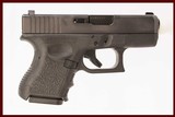 GLOCK 26 GEN 3 9MM USED GUN INV 215331 - 1 of 6