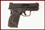 SPRINGFIELD ARMORY XDS 9MM USED GUN INV 217730 - 1 of 5