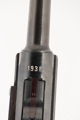 MAUSER P08 LUGER (THIRD REICH PROOF MARKED) 9MM USED GUN INV 237027 - 5 of 13