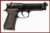 BERETTA 92FS 9 MM USED GUN INV 242607 - 1 of 8