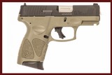 TAURUS G3C 9 MM GREEN FRAME USED GUN LOG 248363 - 1 of 8