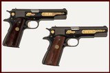 PAIRED COLT 1911 45ACP HOUSTON PD COMMEMORATIVE SET