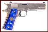 COLT 1911 GOVERNMENT MODEL CUSTOM ENGRAVED 38SUPER - 1 of 2