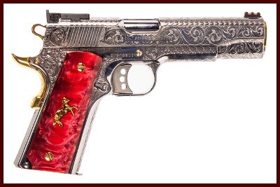 COLT 1911 GOLD CUP LITE SCROLL ENGRAVED 38SUPER
