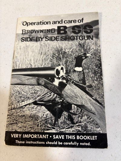 BROWNING B-SS OPERATION BOOK - Image 1 of 1