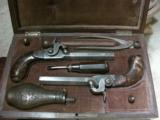 BELGIAN CASED SCREW BARRELS with POWDER FLASK LEIGE BELGIUM PROOF MARKS OFFERS CONSIDERED - 1 of 15
