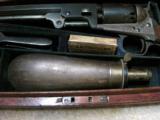 CASED 1851 COLT NAVY PERCUSSION REVOLVER WITH FLASK AND ACCESSORIES CIVIL WAR MANUFACTURE - 2 of 15